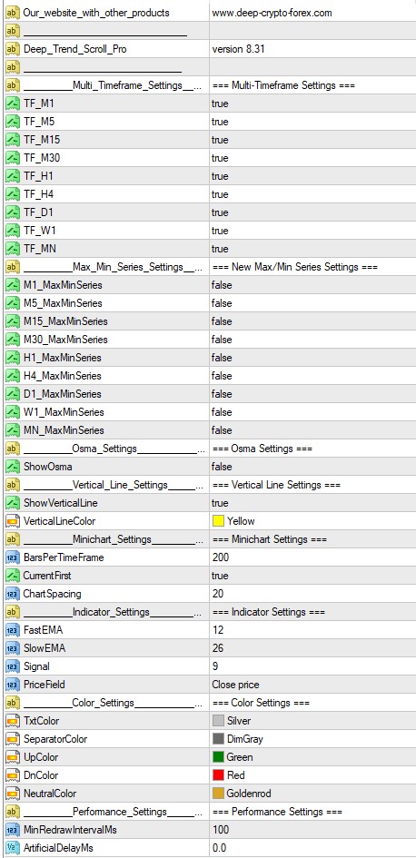 Deep Trend Scroll Pro settings 1